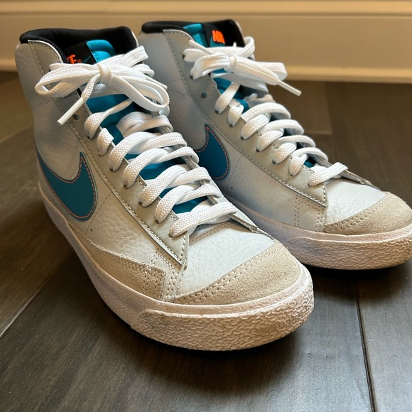 Nike Blazer Mid 77 Grey Blue White Orange Youth 5 - Picture 4 of 5